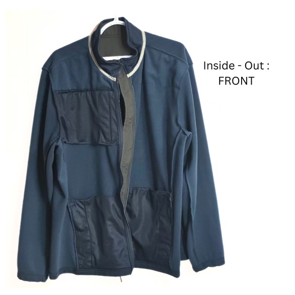 ORVIS Mens Full-Zip Jacket XL / Navy Colorblock Pockets Mock-Neck Logo - Outdoor - Picture 7 of 8